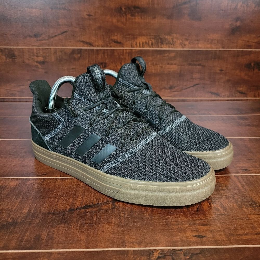 Adidas True Street Black Carbon Athletic Sneakers Vulcanized Mens Size 8